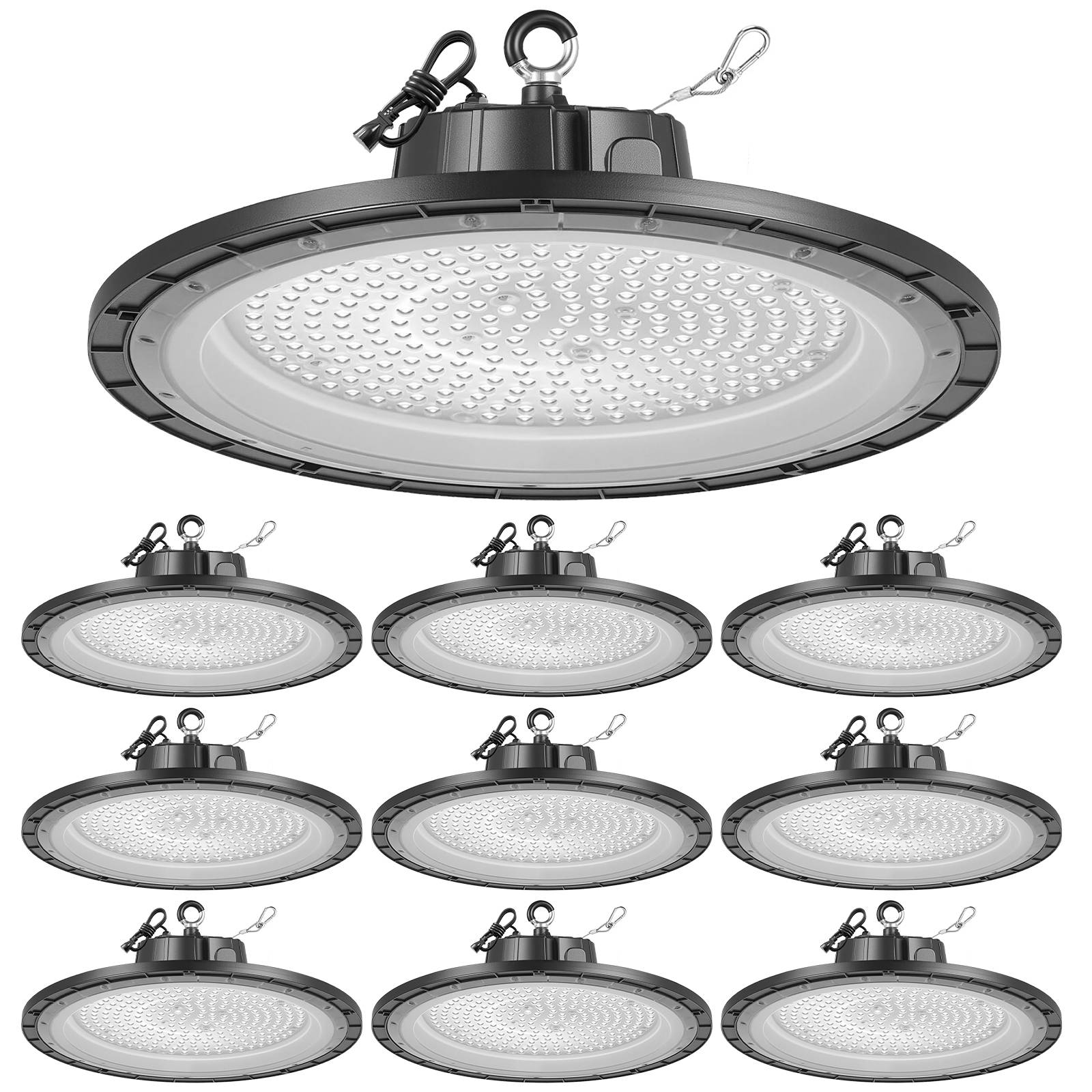 VEVOR Luminaire Haute Baie Éclairage Industriel LED 10 PCS 5000 K 200 W 30000 lm
