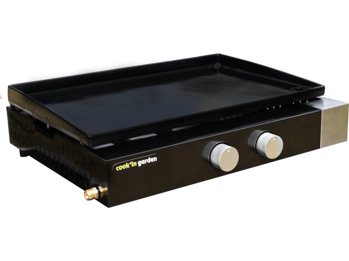 Plancha Gaz à Poser "finesta 2" - 2 Brûleurs - 5 Kw - 65 X 52 X 18.5 Cm - Fonte émaillée -cook'in Garden - Image 1