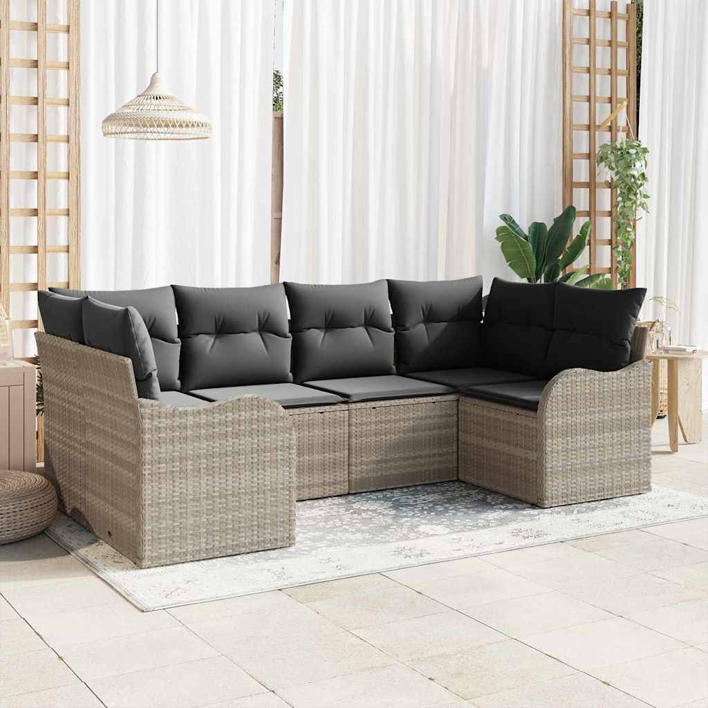 ComfortXL - Ensemble canapé extérieur 6 places Poly rotin modulable et robuste Gris Clair – ComfortXL Outdoor Living - Image 1