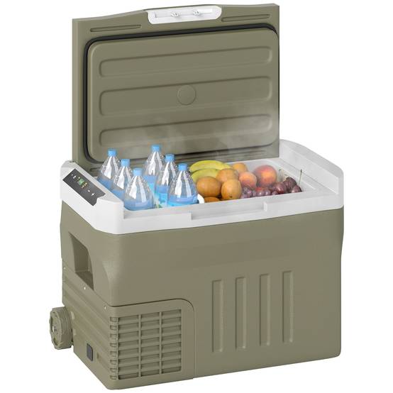 Réfrigérateur Portable Voiture 30 L 12/24 V -20 à +20 °C, Écran Tactile LED, Camping/Maison, 61 x 39 x 41,5 cm, Vert - Image 1