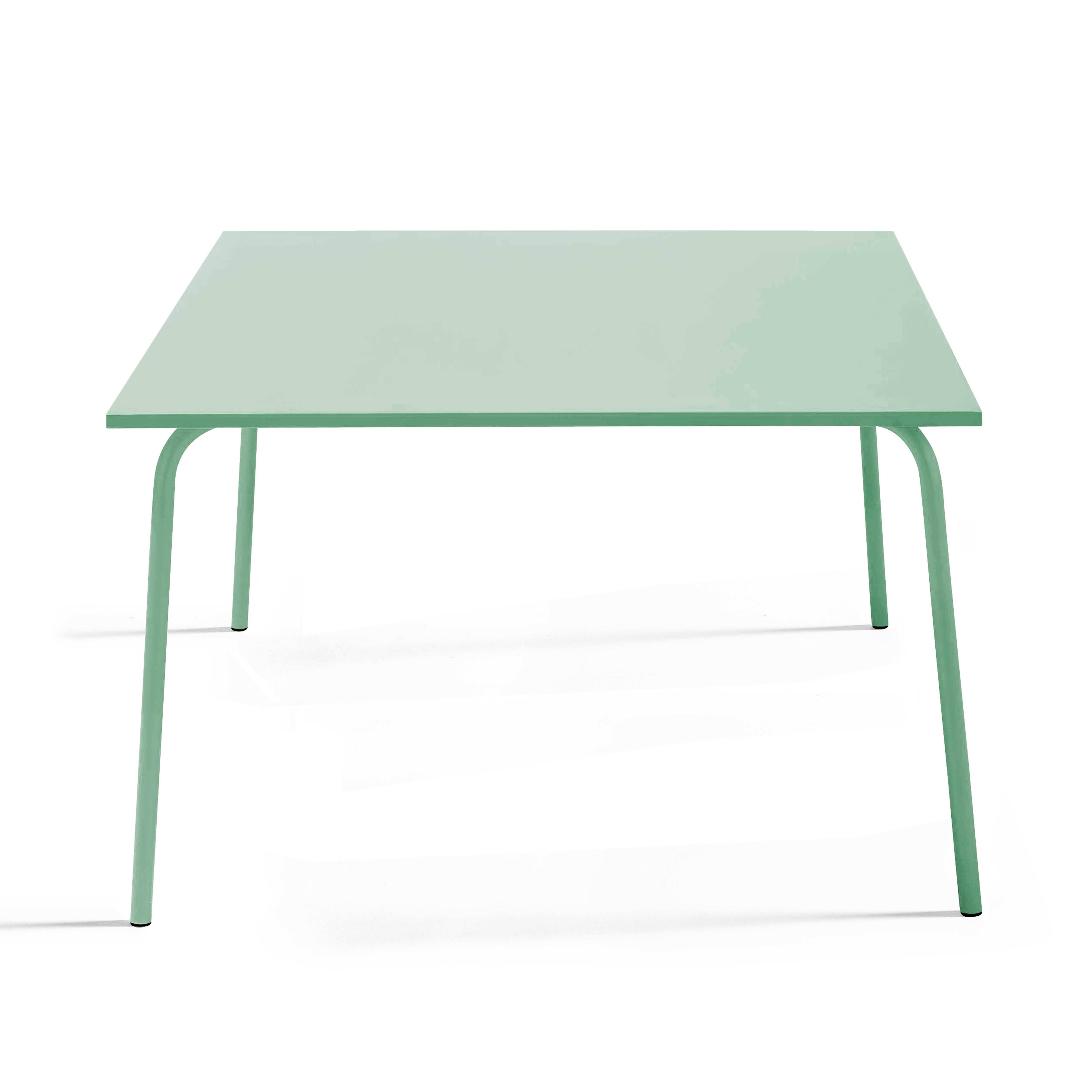 Oviala - Table de jardin carrée en acier 8 places 120 cm vert sauge Palavas - Oviala - Image 5