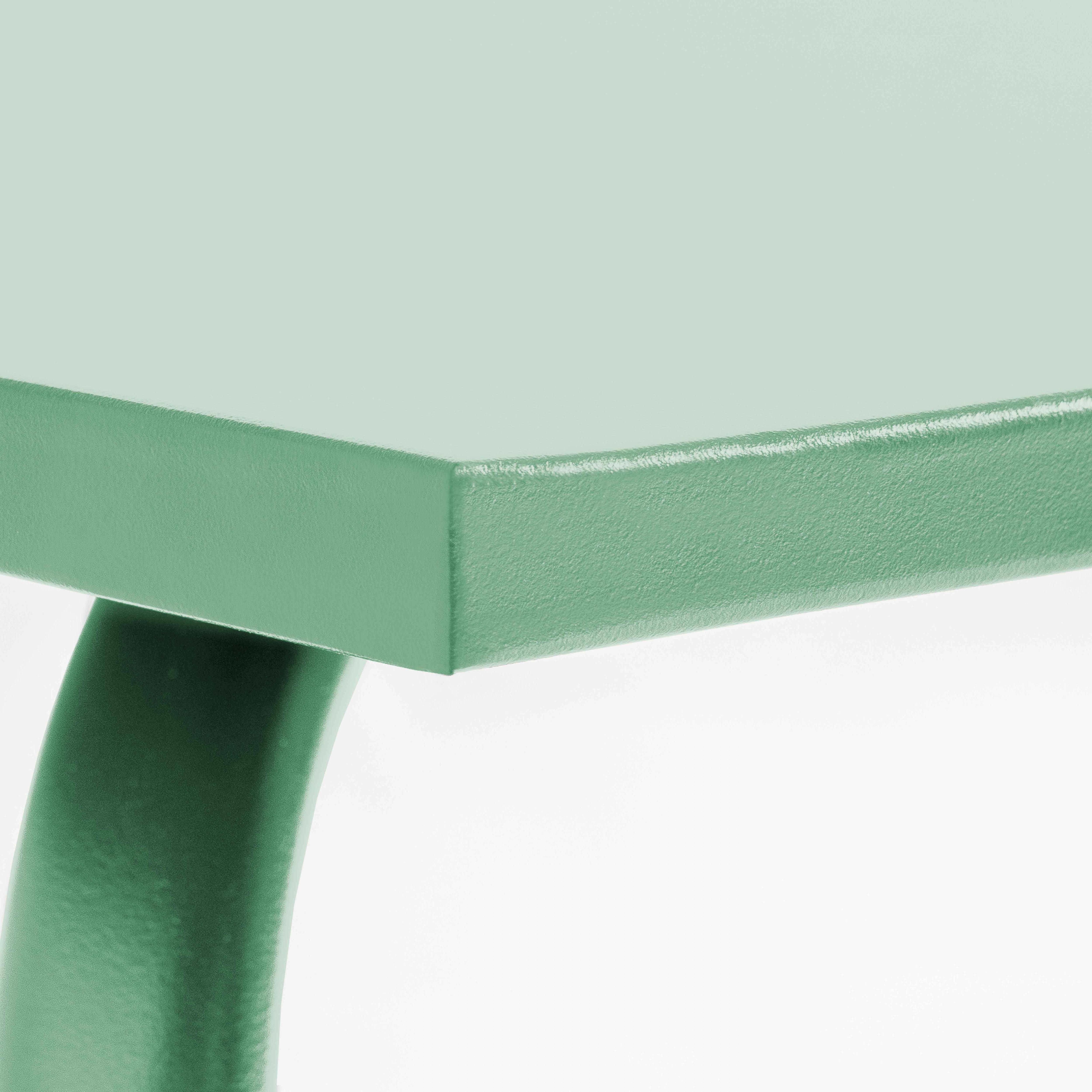 Oviala - Table de jardin carrée en acier 8 places 120 cm vert sauge Palavas - Oviala - Image 6
