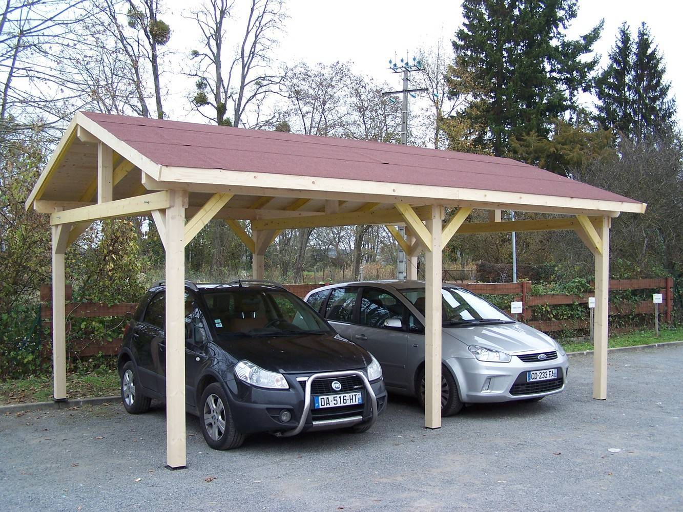 Habrita - Carport double pente - DOUBLE / couverture bardeau bitumé Habrita - Image 1