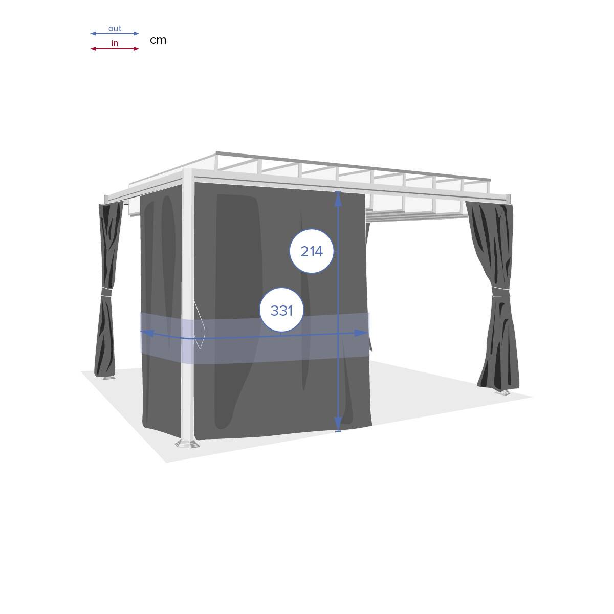 Hesperide - Rideaux pour pergola "Belize" ardoise 4x3m en polyester Hespéride - Image 4