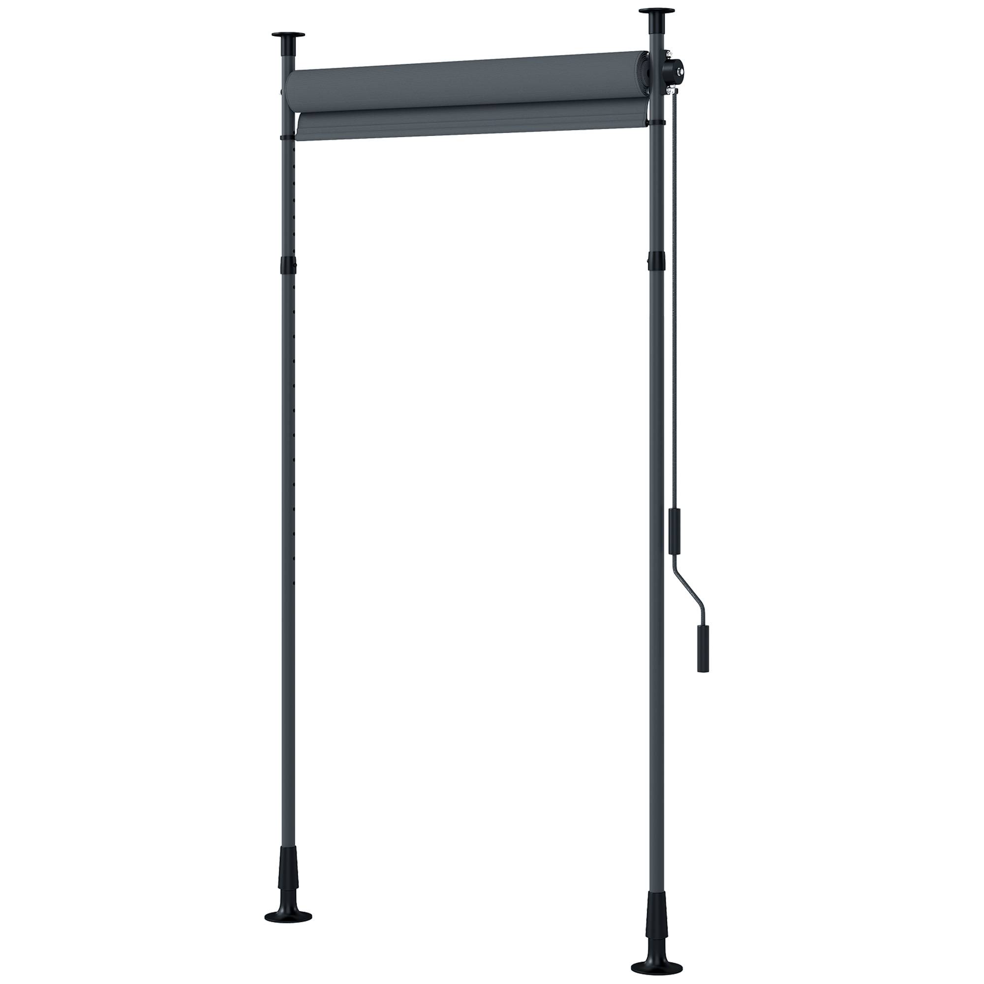ComfortXL - Store banne autoportant aluminium gris foncé 150 x 220-310 cm terrasse jardin réglable sans perçage manuel - Image 2