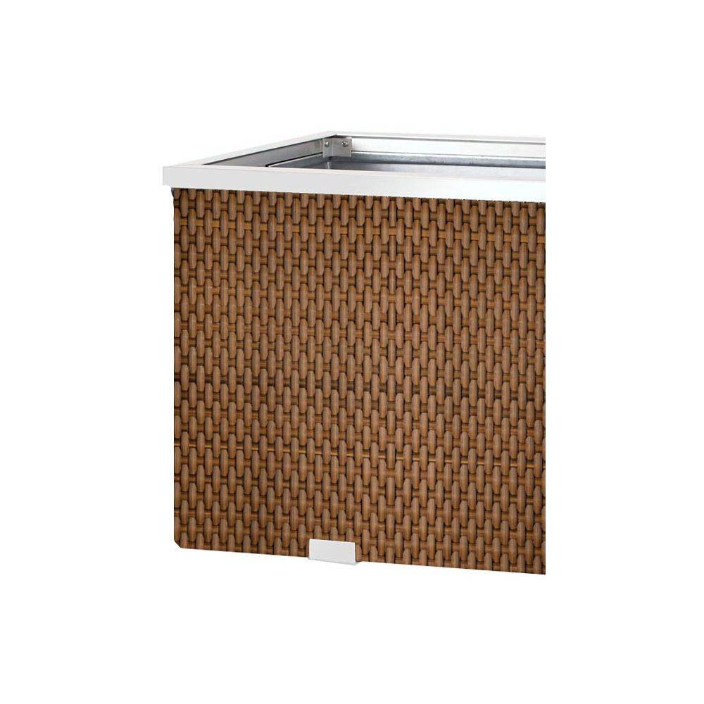 Rattan Art - Jardinière en résine tressée avec cadre en aluminium 35 x 35 x 60 cm Miel - Image 3