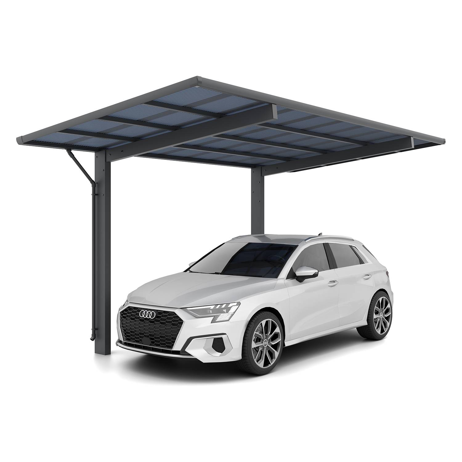 Carport WING - Type 80 Thermolaqué Anthracite Charge de toiture 100kgs/m² XIMAX - Image 1