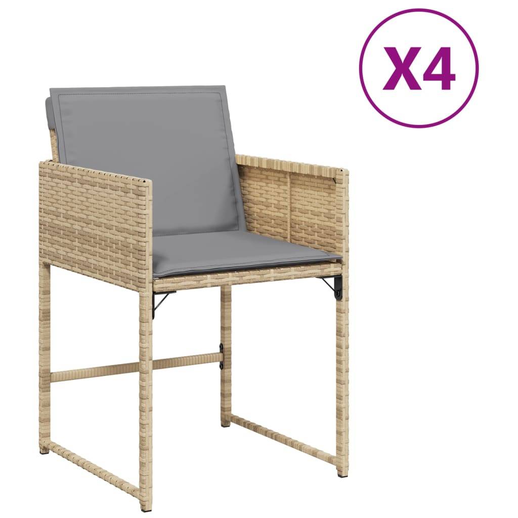 Chaise bois composite 4 places rotin beige 50,5 x 54 x 79 cm - Prolenta premium p388.3 - Image 1
