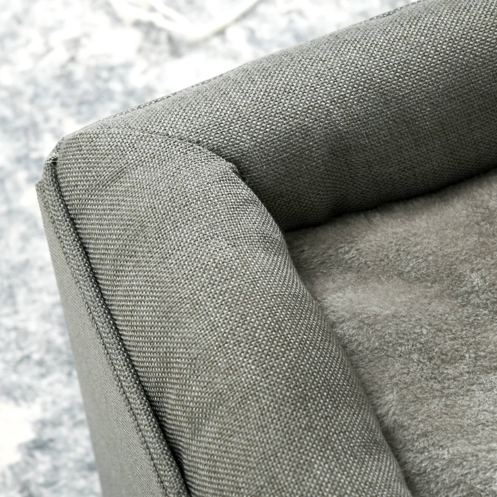Maison pour chat à 2 niveaux avec coussin en peluche, en bois, polyester et plastique, 36,5 x 36,5 x 33 cm, verte - Image 10