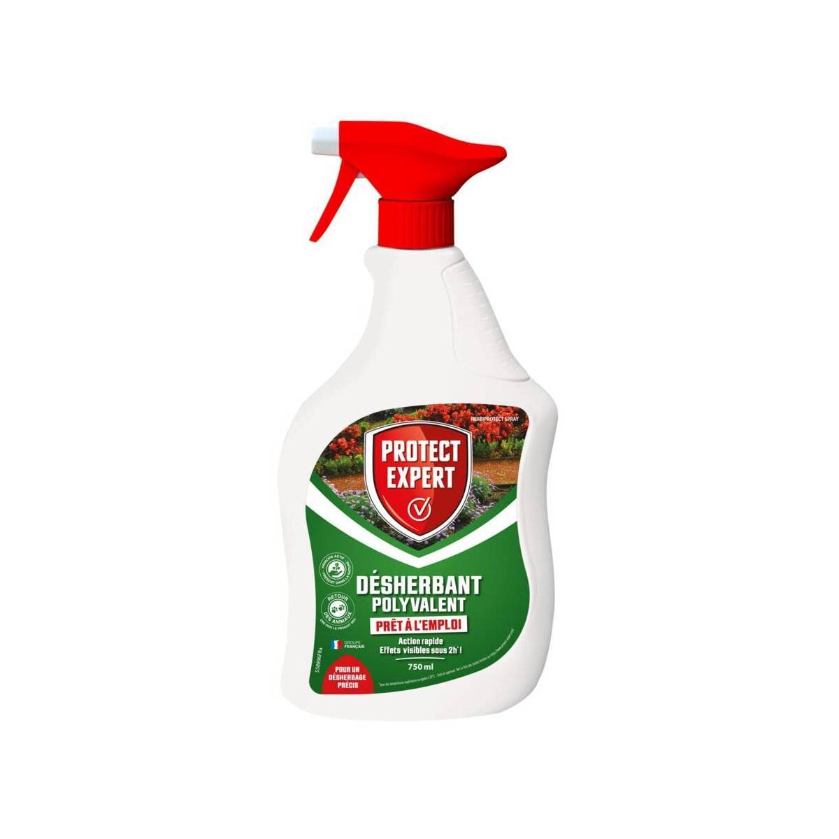 0 - PROTECT EXPERT Désherbant Polyvalent 750 ml - Elimine Les Mauvaises Herbes Et Mousses - Prêt-A-L'Emploi - Agit en 2 heures - Image 1