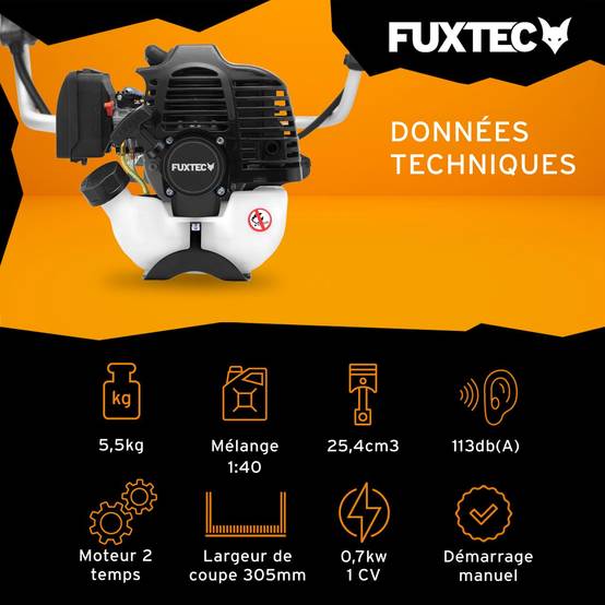 FUXTEC - Débroussailleuse thermique FX-MS125 25,4 cm³ légère 5,5 kg avec moteur 1 CV pour finitions précises – Fuxtec - Image 3