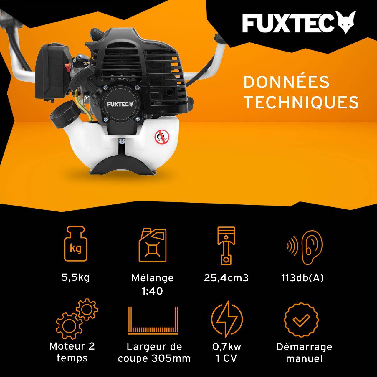FUXTEC - Débroussailleuse thermique FX-MS125 25,4 cm³ légère 5,5 kg avec moteur 1 CV pour finitions précises – Fuxtec - Image 3