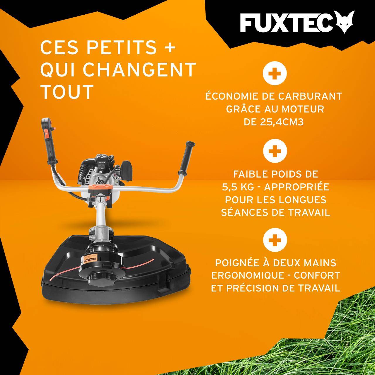 FUXTEC - Débroussailleuse thermique FX-MS125 25,4 cm³ légère 5,5 kg avec moteur 1 CV pour finitions précises – Fuxtec - Image 4