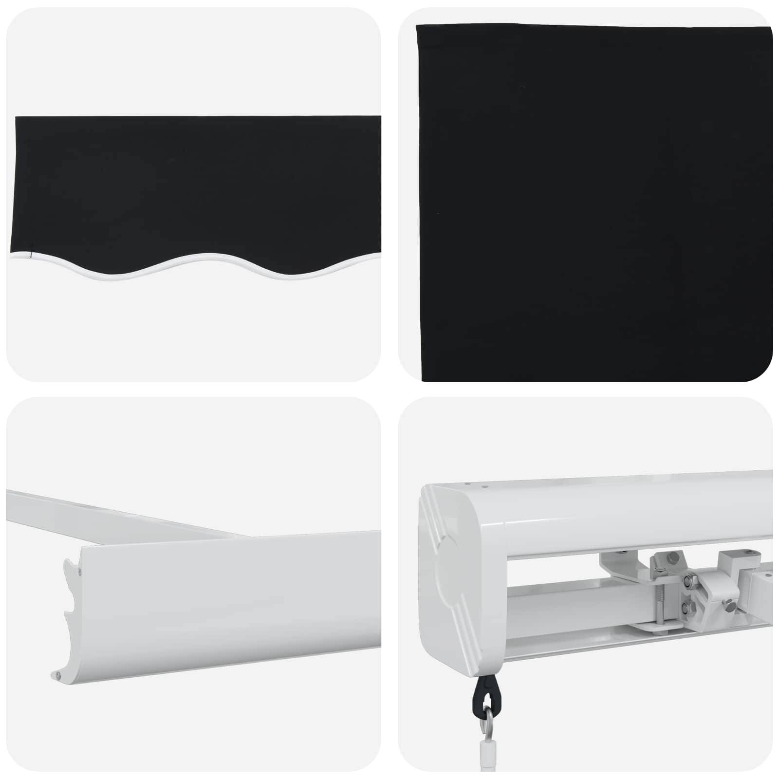 PANGIVO - Auvent Rétractable Noir 350 x 250 x 165 cm Tissu et Métal, 3330333 - PANGIVO - Image 4
