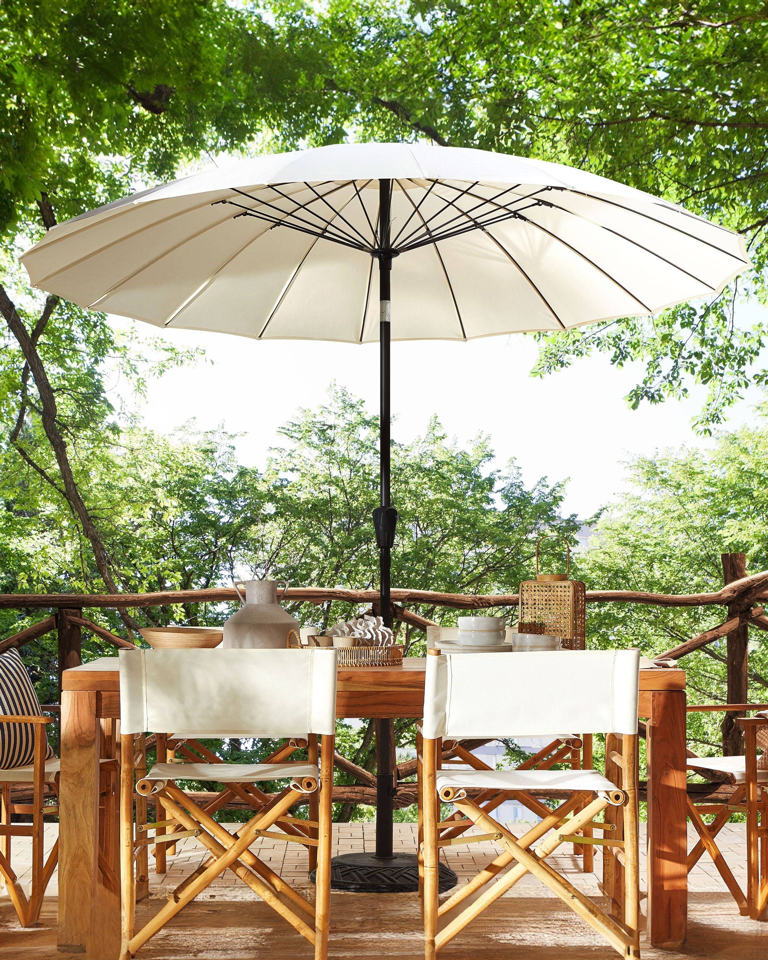 Beliani - Parasol droit Tissu Beige clair BAIA - Beliani - Image 1