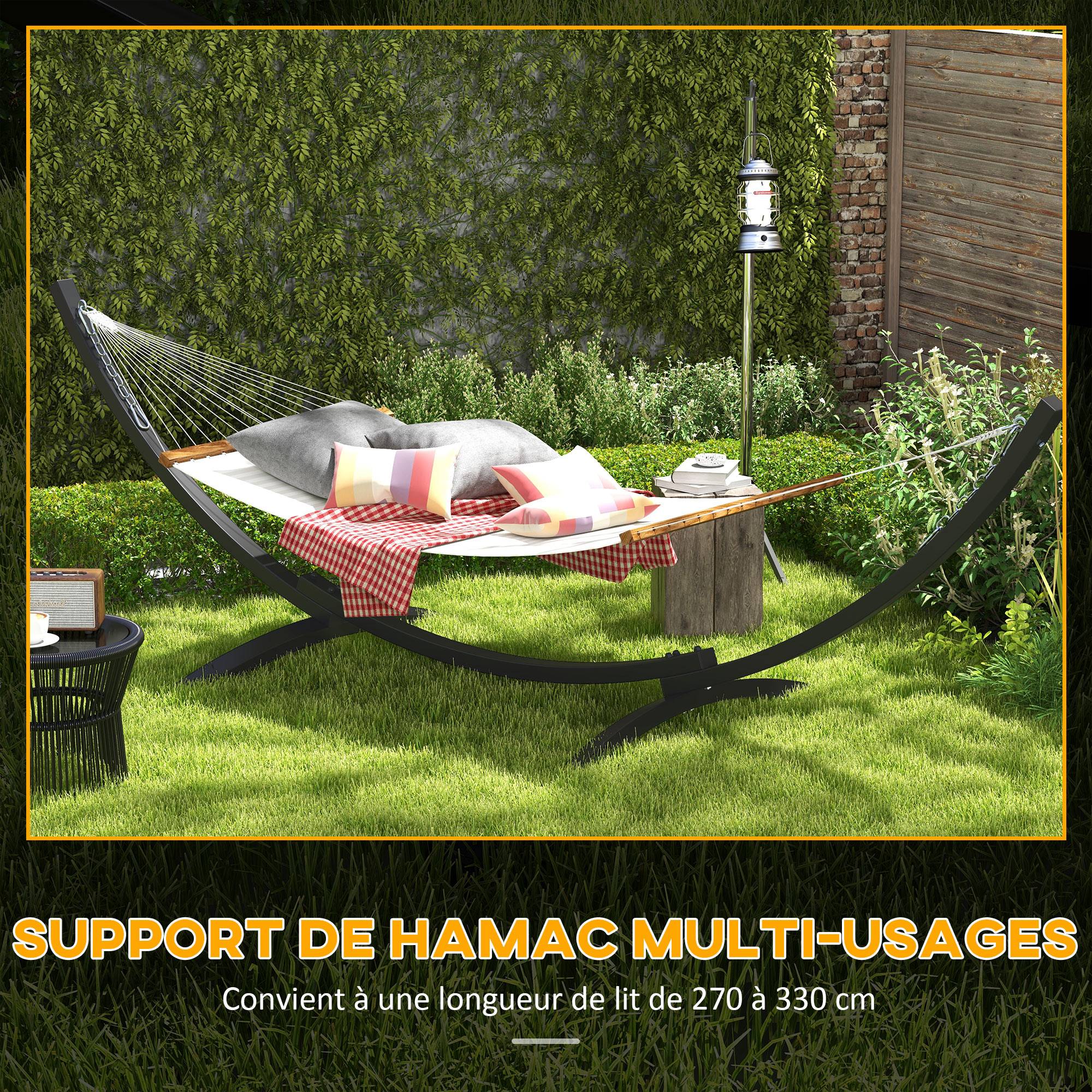 Support Pied de hamac Structure Robuste métal époxy, longueur 360 cm pour hamacs de 270 à 330 cm, gris - Image 7