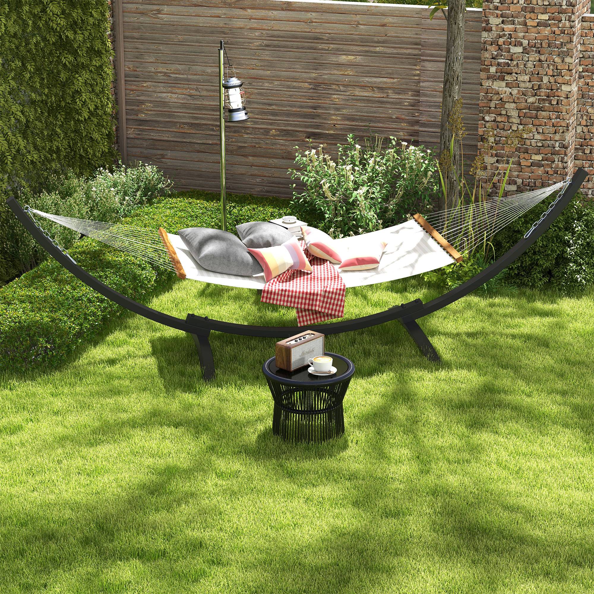 Support Pied de hamac Structure Robuste métal époxy, longueur 360 cm pour hamacs de 270 à 330 cm, gris - Image 4