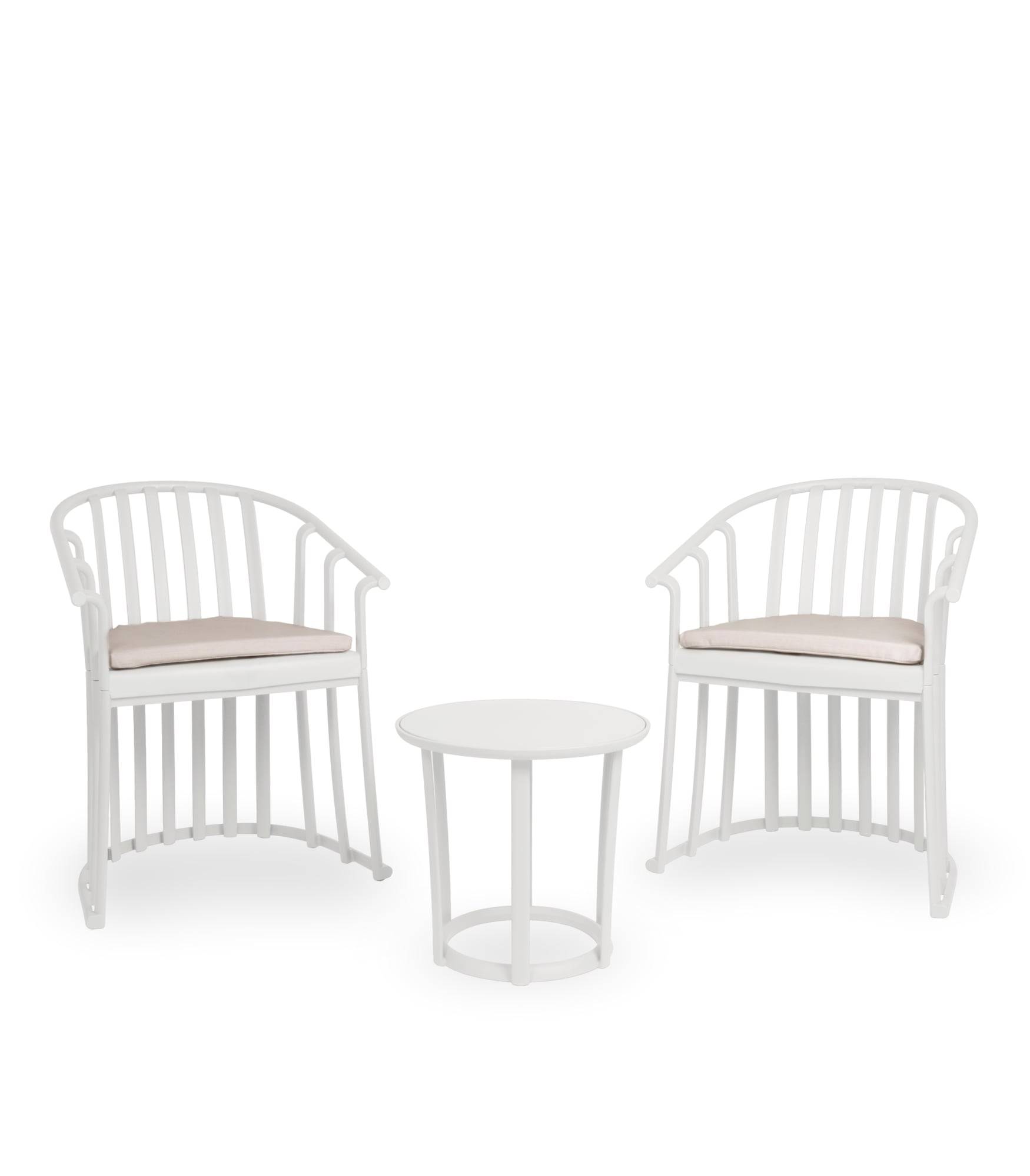 Set 2+1 fauteuils-coussin-table intérieur, extérieur blanc RAFF Resol - Image 1