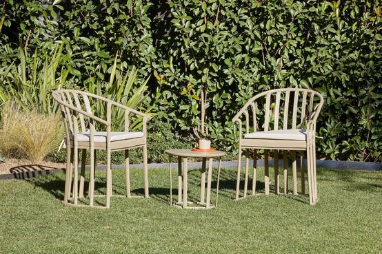 Set 2+1 fauteuils-coussin-table intérieur, extérieur blanc RAFF Resol - Image 2