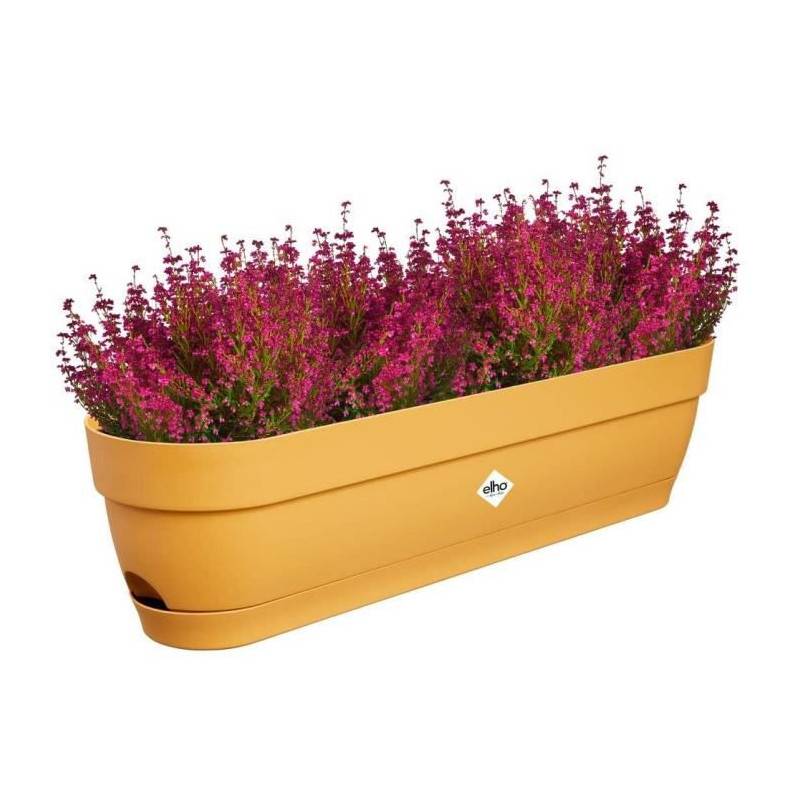 Elho - Planteur Rectangle Vibia - Plastique - Réservoir - ø70 - Rose Poussiere - Image 1