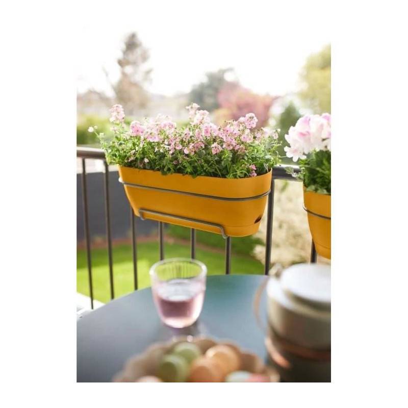 Elho - Planteur Rectangle Vibia - Plastique - Réservoir - ø70 - Rose Poussiere - Image 5