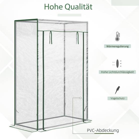 Serre Jardin Balcon Acier Plastique 100x50x150cm Porte Enroulable Transparent - ComfortXL Outdoor Living - Image 4