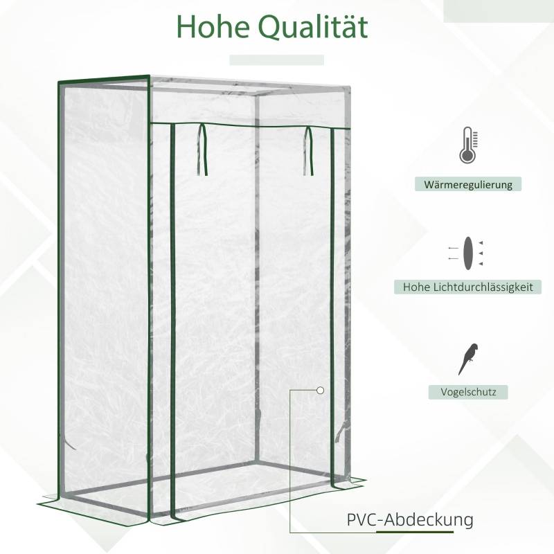 Serre Jardin Balcon Acier Plastique 100x50x150cm Porte Enroulable Transparent - ComfortXL Outdoor Living - Image 4