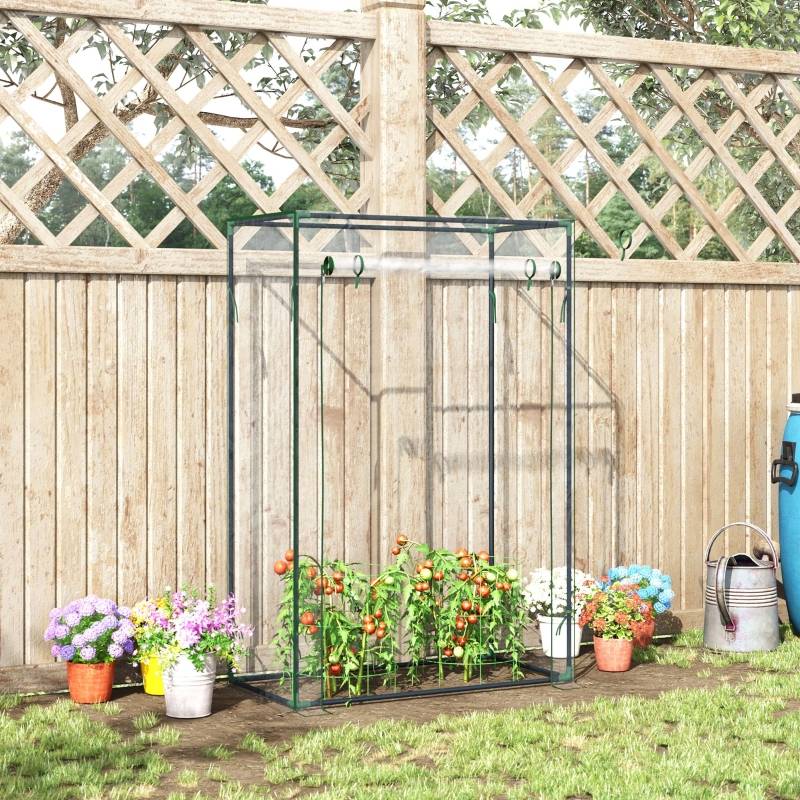 Serre Jardin Balcon Acier Plastique 100x50x150cm Porte Enroulable Transparent - ComfortXL Outdoor Living - Image 6