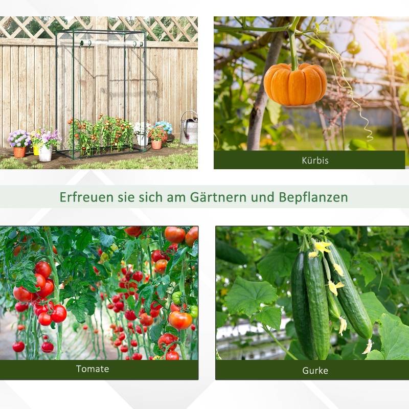 Serre Jardin Balcon Acier Plastique 100x50x150cm Porte Enroulable Transparent - ComfortXL Outdoor Living - Image 5
