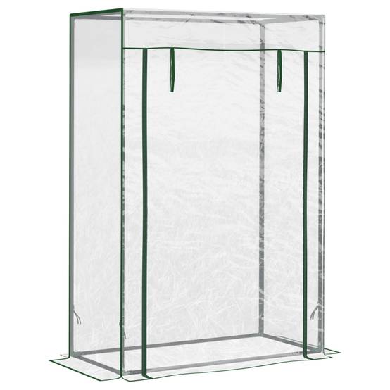 Serre Jardin Balcon Acier Plastique 100x50x150cm Porte Enroulable Transparent - ComfortXL Outdoor Living - Image 2
