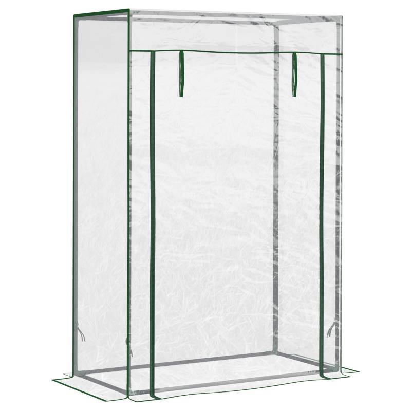 Serre Jardin Balcon Acier Plastique 100x50x150cm Porte Enroulable Transparent - ComfortXL Outdoor Living - Image 2