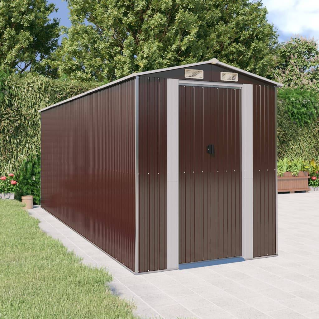 Vidaxl - Abri de jardin Marron foncé 192x523x223 cm Métal galvanisé vidaXL 3147464 - Image 1