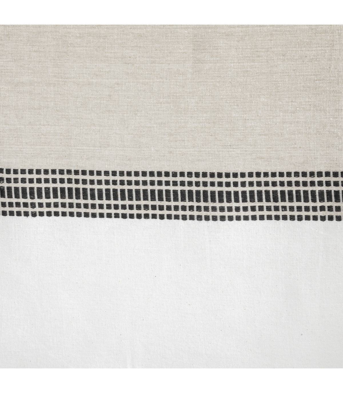 Nappe en coton bicolore Beige Lin et Blanc 150 x 250 cm - Image 2