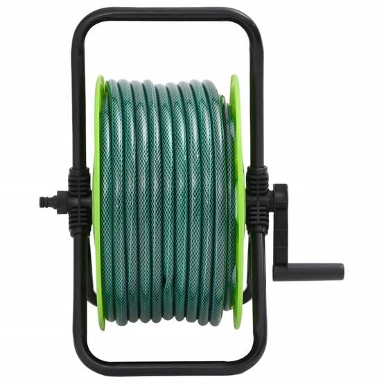 Enrouleur de tuyau sur pied acier galvanisé et PVC vert 40.5 x 34.5 x 47 cm, poids:5.05kg - PANGIVO - Image 2