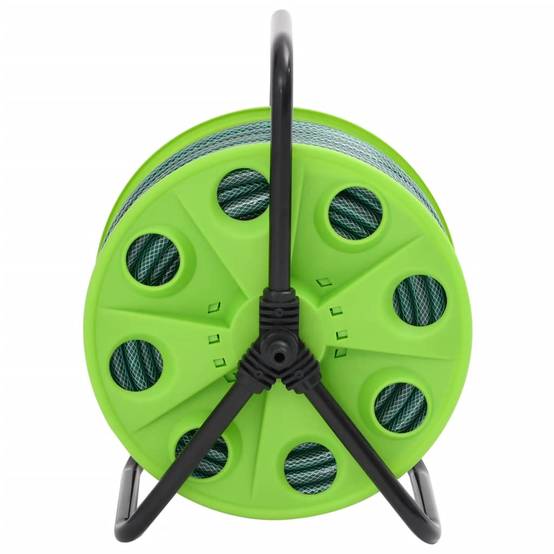 Enrouleur de tuyau sur pied acier galvanisé et PVC vert 40.5 x 34.5 x 47 cm, poids:5.05kg - PANGIVO - Image 3