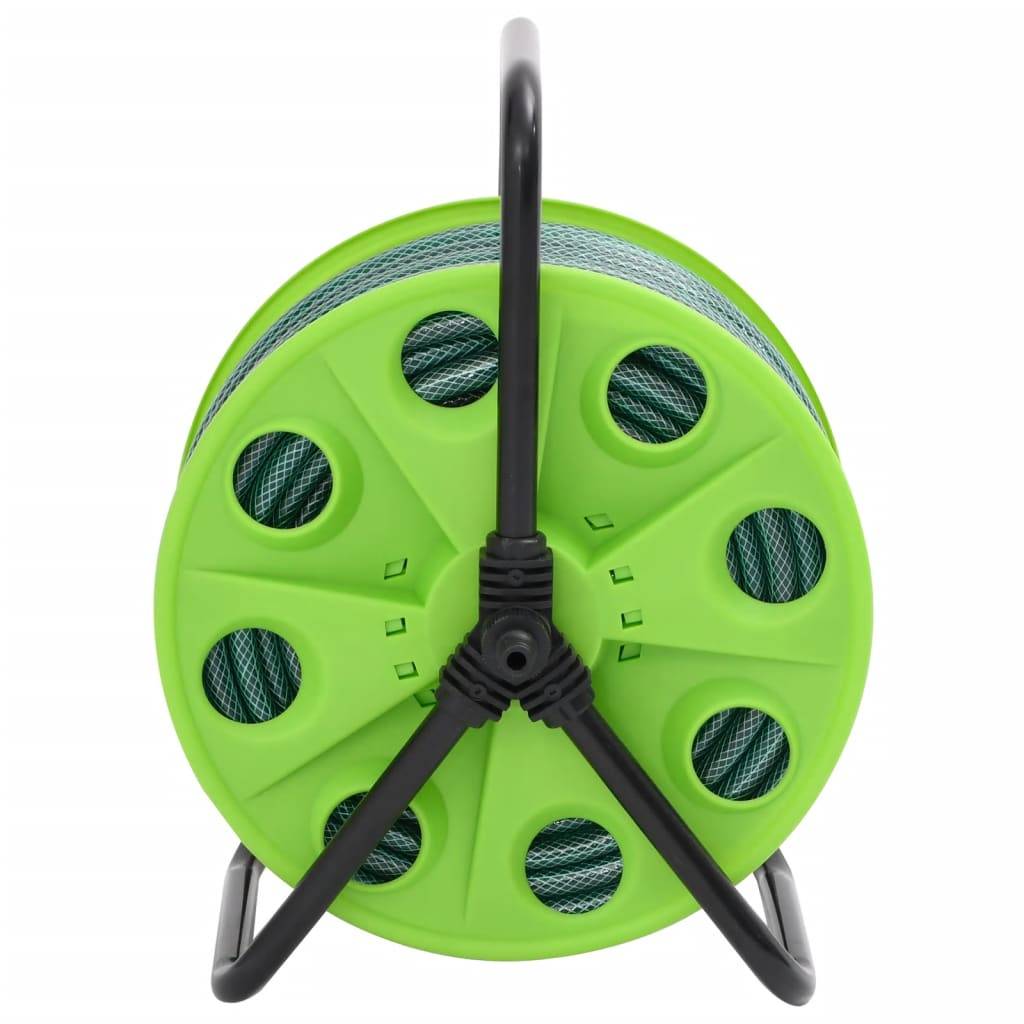 Enrouleur de tuyau sur pied acier galvanisé et PVC vert 40.5 x 34.5 x 47 cm, poids:5.05kg - PANGIVO - Image 3