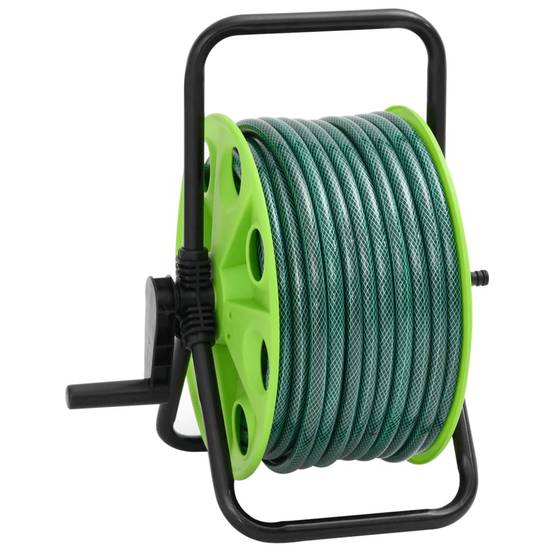 Enrouleur de tuyau sur pied acier galvanisé et PVC vert 40.5 x 34.5 x 47 cm, poids:5.05kg - PANGIVO - Image 4