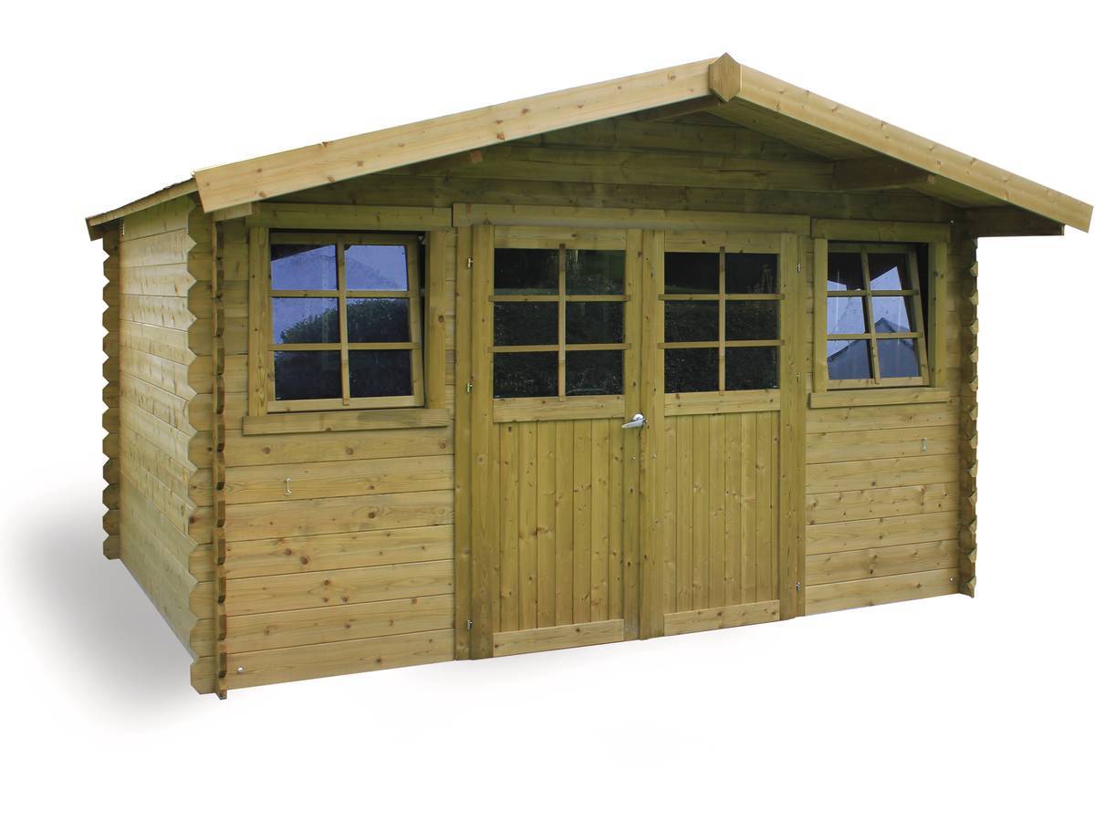 Habitat Et Jardin - Abri Jardin Bois "dole" - Modèle Imprégné - 11.56 M² - 3.88 X 2.98 X 2.39 M - 28 Mm -solid - Image 1