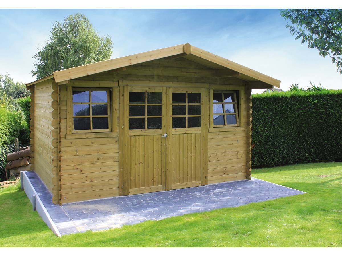 Habitat Et Jardin - Abri Jardin Bois "dole" - Modèle Imprégné - 11.56 M² - 3.88 X 2.98 X 2.39 M - 28 Mm -solid - Image 2