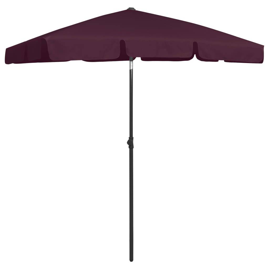 Helloshop26 - Parasol de plage rouge 180 x 120 cm bordeaux - Image 2