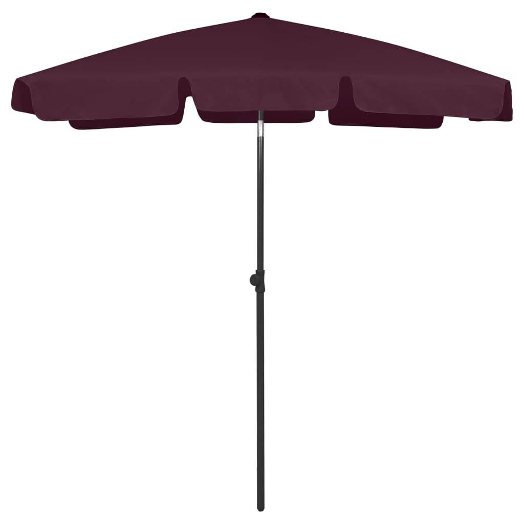 Helloshop26 - Parasol de plage rouge 180 x 120 cm bordeaux - Image 1