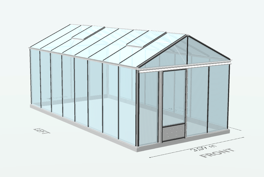 Serre en polycarbonate 8mm alvéolés- Euro Maxi - Alu - 20m² - GRIS ALUMINIUM - L'atelier des serres - Image 6