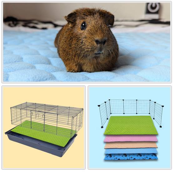 Lot de 2 - Tapis qui remplace la Litière pour Cochon d'Inde et Lapin - Absorbant, Imperméable, Passe en Machine 105 x 105 cm - Neo Solvo - Image 2