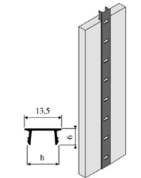 Crémaillère aluminium à encastrer 1337 VACHETTE - Anodisé or - L.2 m - 0290247