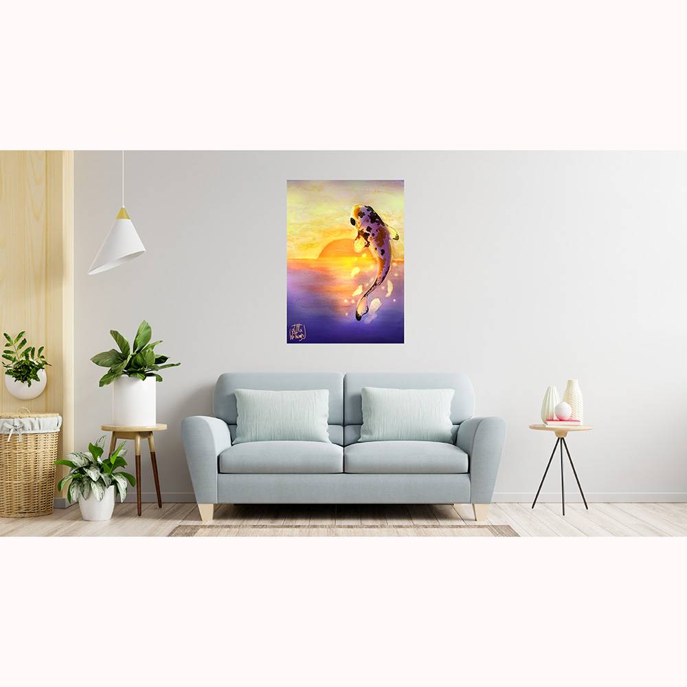 Tableau décoratif 29,7x42cm "carpe koi" - Image 2