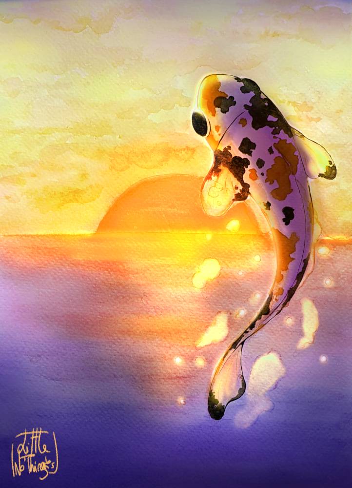 Tableau décoratif 29,7x42cm "carpe koi" - Image 1