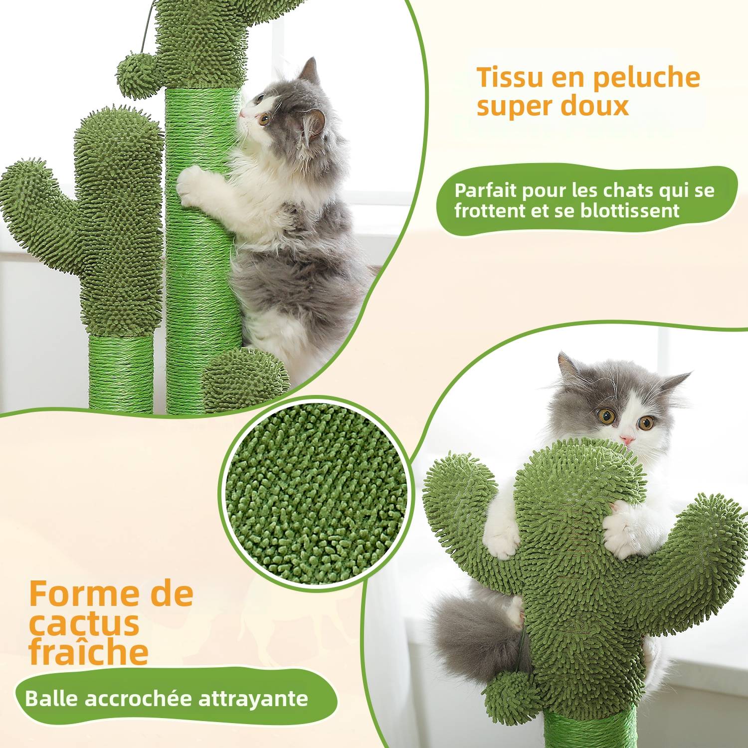 Arbre à Chat Cactus Lot de 3 Marron (XL) PAWZ Road - Image 3