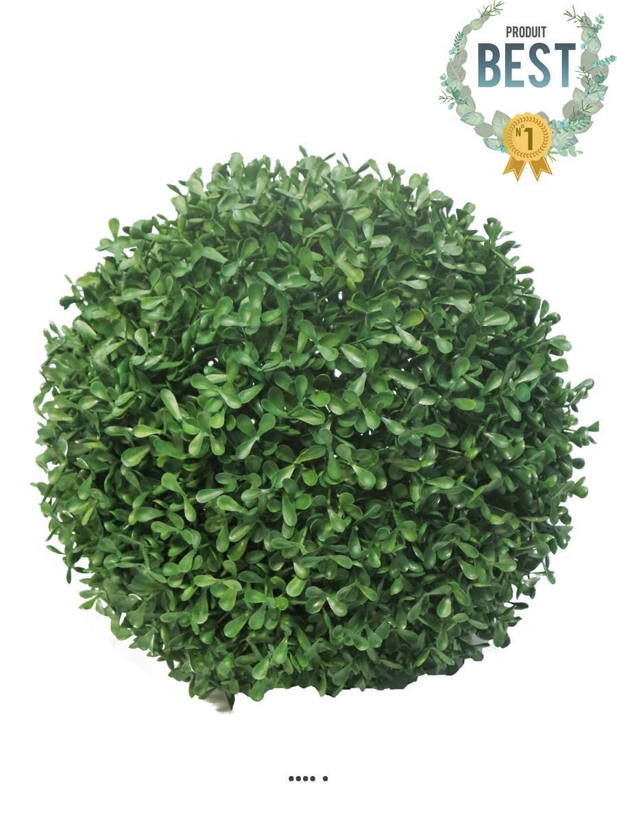 Artificielles - Boule de buis factice feuilles PE protection UV H 28 cm Vert - BEST - dimhaut: H 28 cm - couleur: Vert - Image 1