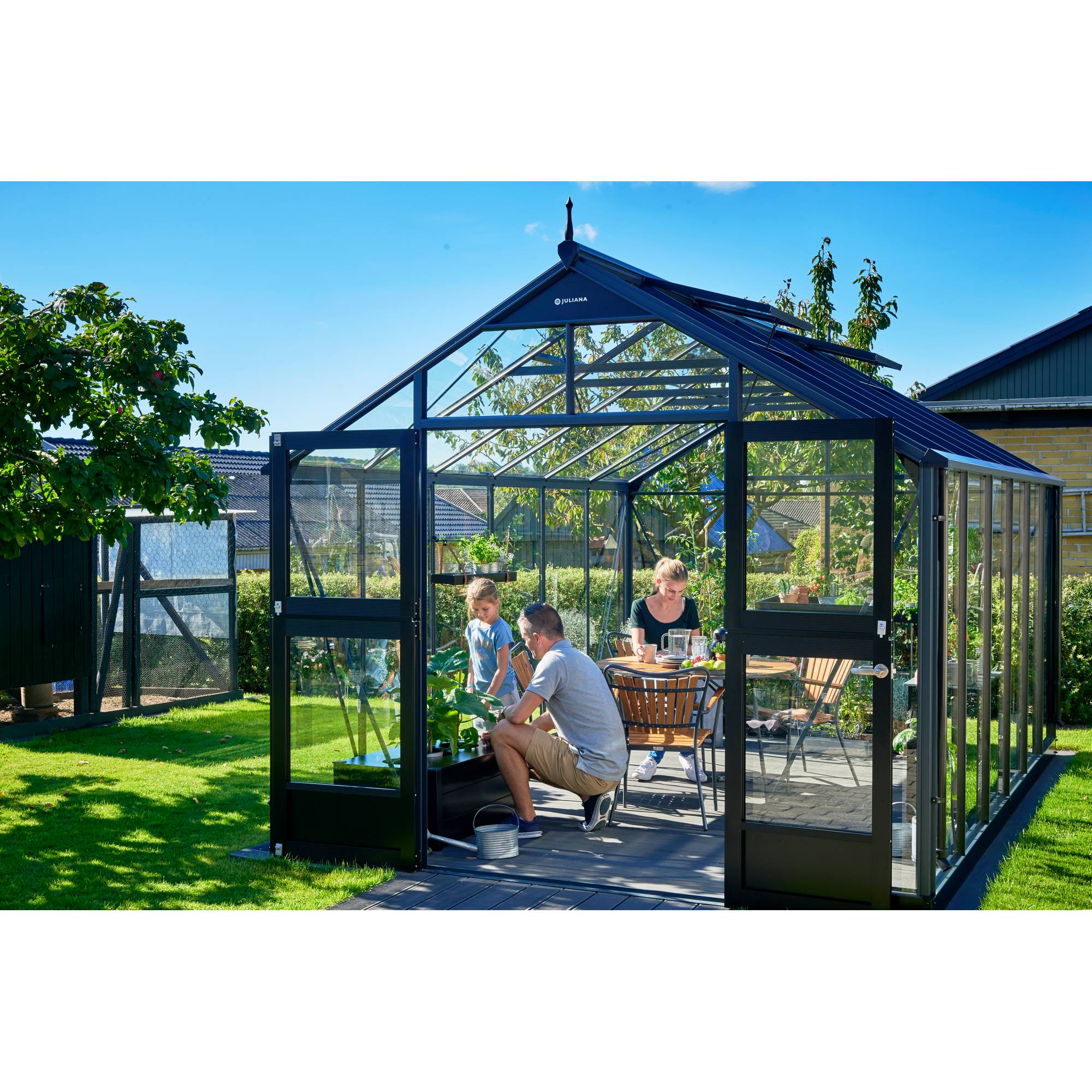 Juliana - Serre en verre trempé 13 m² Premium, anthracite - Juliana