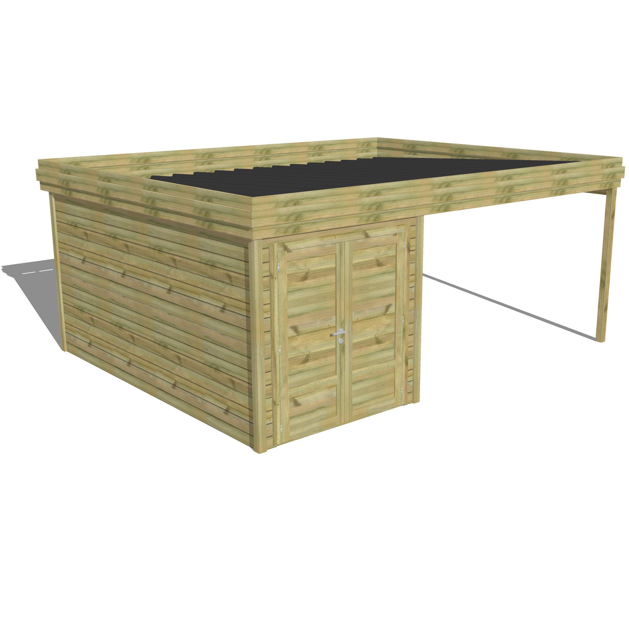 ABRI DE JARDIN bois  autoclave 27mm - 5,64x4,34m / 24m2 - Bac acier - Abri Français - Image 1